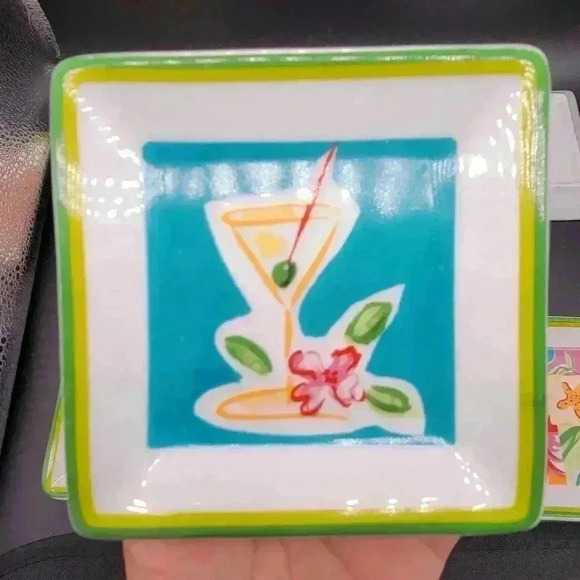COPY - Sara Henry 4 Pieces Porcelain Rectangular Tray & 3 Coasters Spring Multi… - Picture 11 of 13